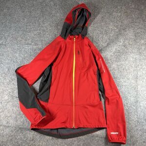 Salomon Jacket Mens Medium Windstopper Windbreaker Full Zip Red Outdoor Hiking